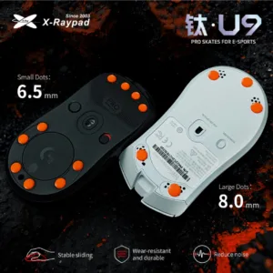 X-Raypad Titanium U9 Universal Dot Premium Gaming Mouse Skates — Durable. Quiet. Smooth.